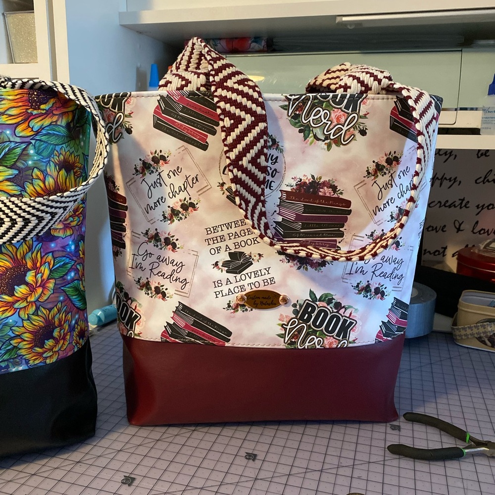 Beautiful Custom made tote bag. One of a kind.